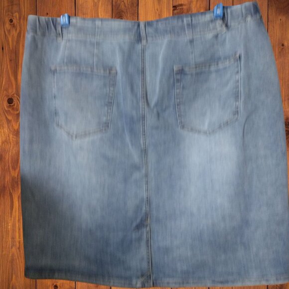 J. Jill Women's Plus Size 20W Denim Blue Smooth Fit Pencil Skirt Stretch  New - Picture 4 of 6